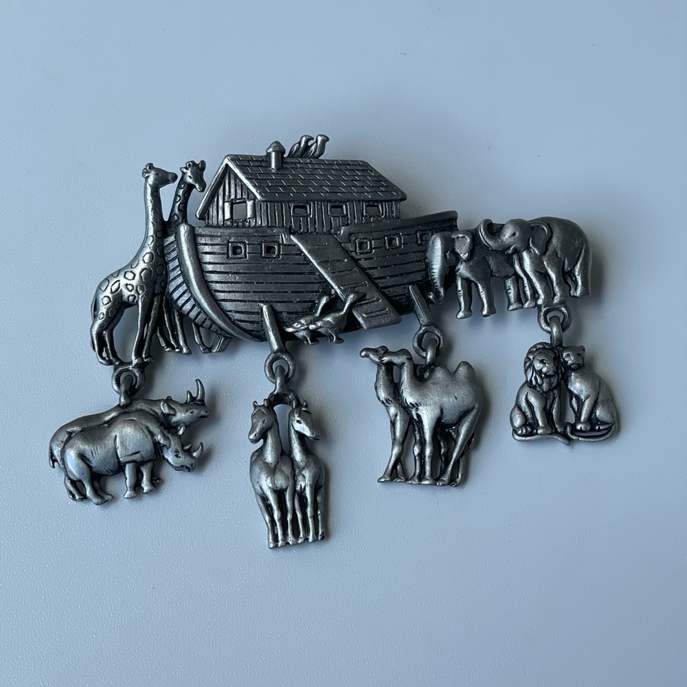 Vintage Noah's Ark Brooch Pin by J.J. - Picture 2 of 5